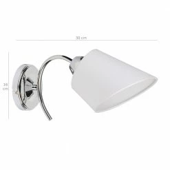 Spot-Light gebogene Wandleuchte mit weißem Stoffschirm, chrom o. silber, E27 -Wandleuchten Verkaufsladen gebogene wandleuchte mit weistoffschirmchrome27 83411284 spotlight 8341128