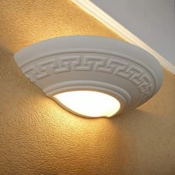 LHG Lights Gipswandleuchte, klassisch, Verzierungen, zweifacher Lichtaustritt