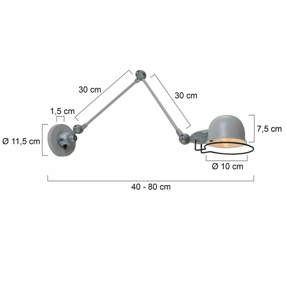 Steinhauer Wandleuchte im Industrie-Stil mit einstellbarem Arm, Klassiker, schwenkbar, mit Direktschalter, E14, in 4 Farben 6 Steinhauer Wandleuchte im Industrie-Stil mit einstellbarem Arm, Klassiker, schwenkbar, mit Direktschalter, E14, in 4 Farben – Bild 6