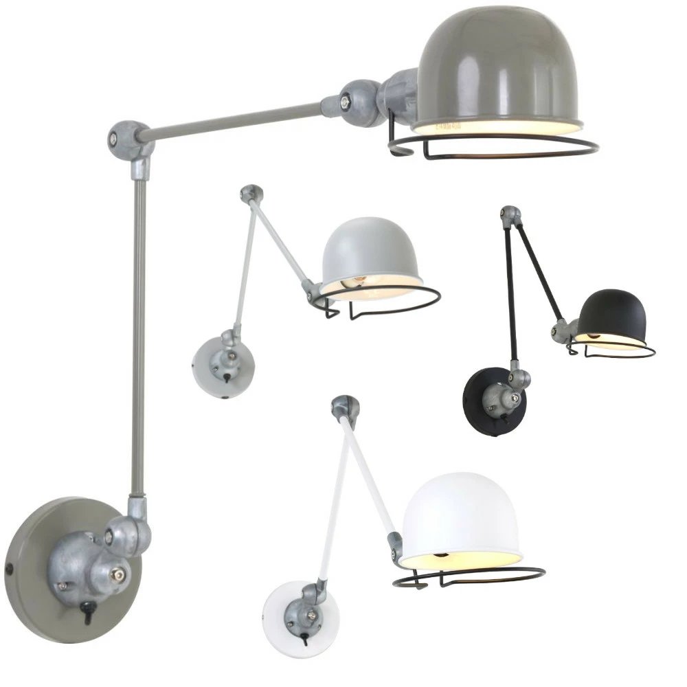 Steinhauer Wandleuchte im Industrie-Stil mit einstellbarem Arm, Klassiker, schwenkbar, mit Direktschalter, E14, in 4 Farben 1 Steinhauer Wandleuchte im Industrie-Stil mit einstellbarem Arm, Klassiker, schwenkbar, mit Direktschalter, E14, in 4 Farben