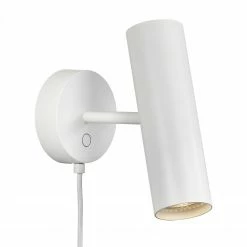 Nordlux GU10 schwenkbare Wandleuchte skandinavische Wandlampe Weiss mit Schalter ø 6 cm