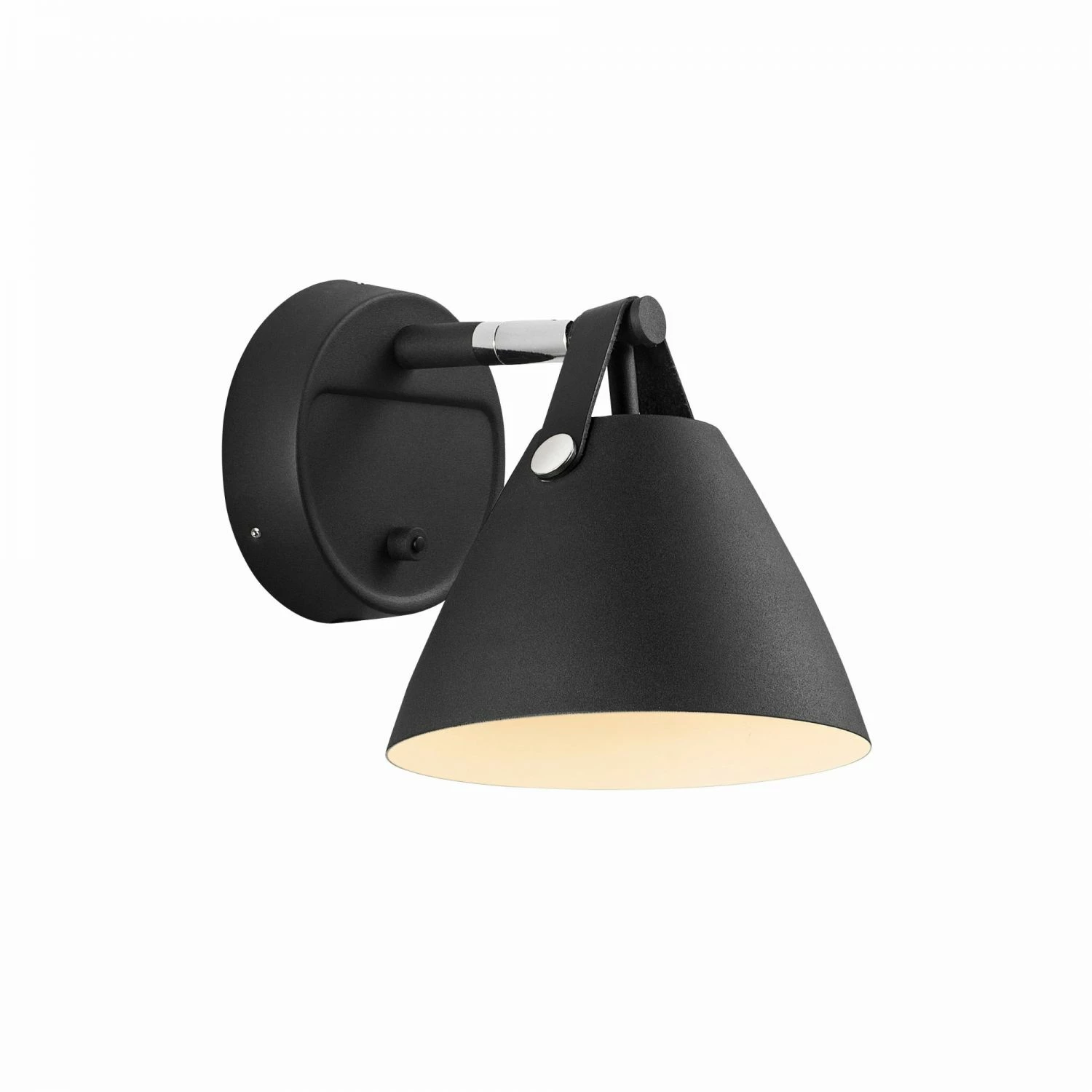 Nordlux GU10 Wandleuchte aus Leder Industrial-Style Wandlampe Schwarz mit Schalter ø 16,5 cm 2 Nordlux GU10 Wandleuchte aus Leder Industrial-Style Wandlampe Schwarz mit Schalter ø 16,5 cm – Bild 2