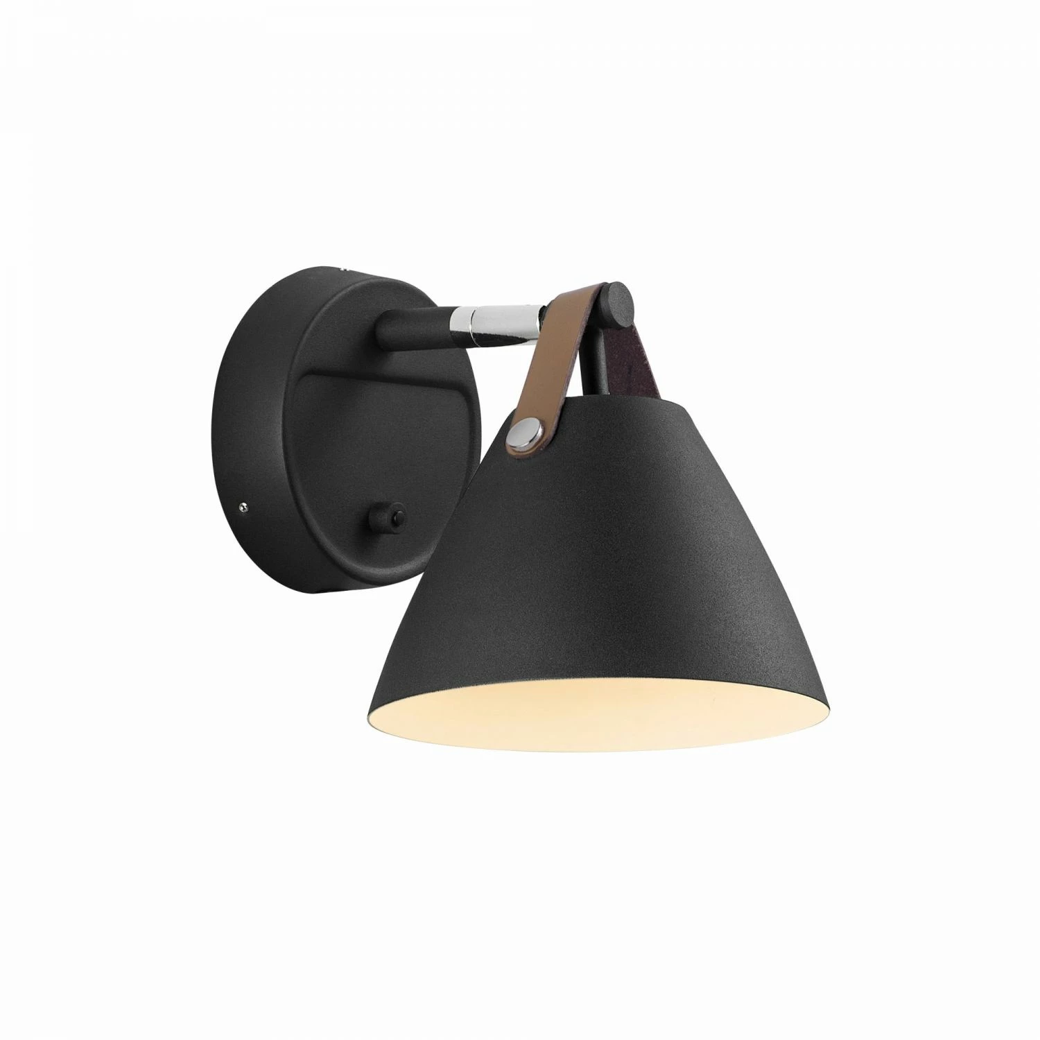 Nordlux GU10 Wandleuchte aus Leder Industrial-Style Wandlampe Schwarz mit Schalter ø 16,5 cm 1 Nordlux GU10 Wandleuchte aus Leder Industrial-Style Wandlampe Schwarz mit Schalter ø 16,5 cm