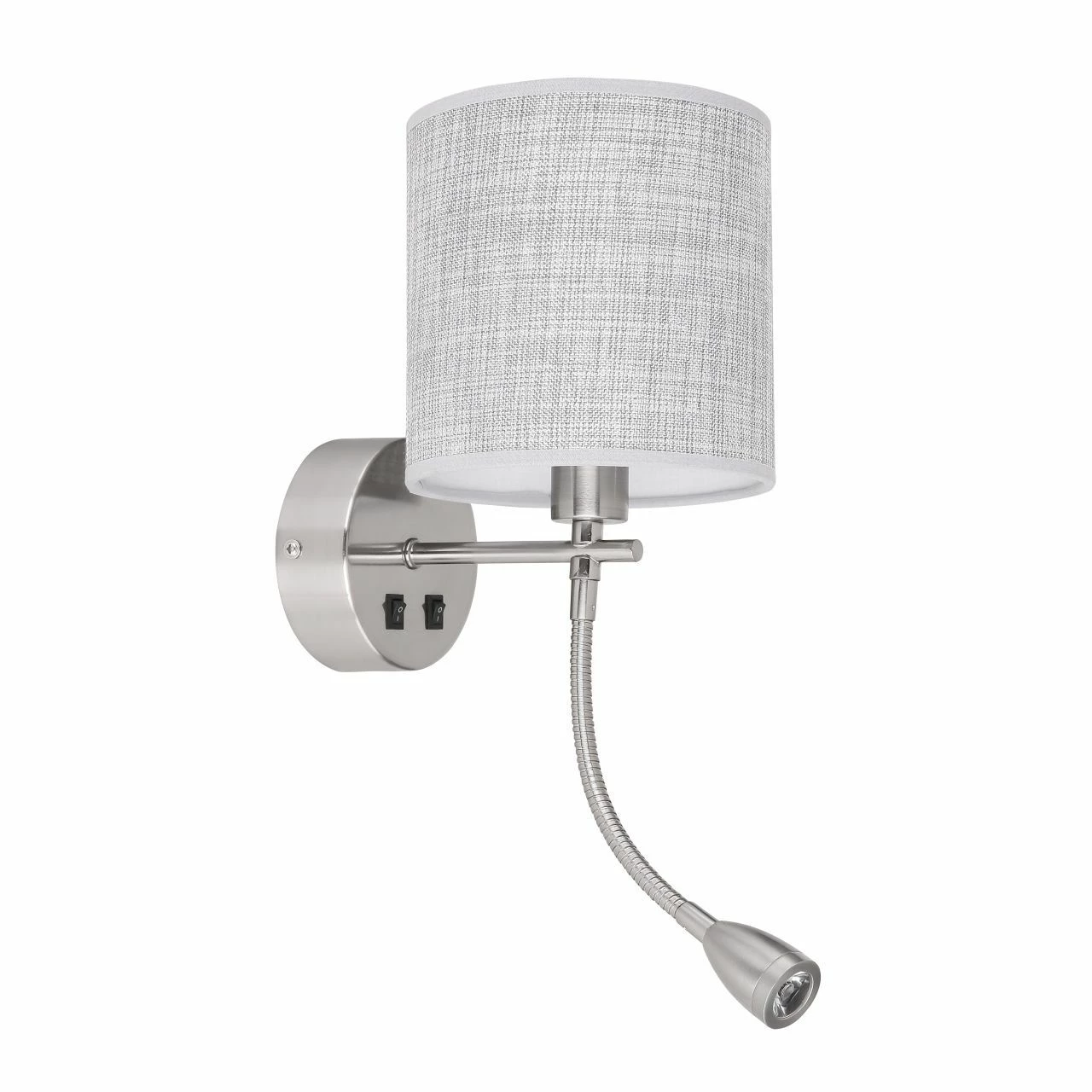 GLOBO höhenverstellbare LED Wandleuchte aus Stoff matt Kombination WL fix und Flexo Strahler 2 getrennte Schalter Wandlampe grau mit 3 GLOBO höhenverstellbare LED Wandleuchte aus Stoff matt Kombination WL fix und Flexo Strahler 2 getrennte Schalter Wandlampe grau mit – Bild 3