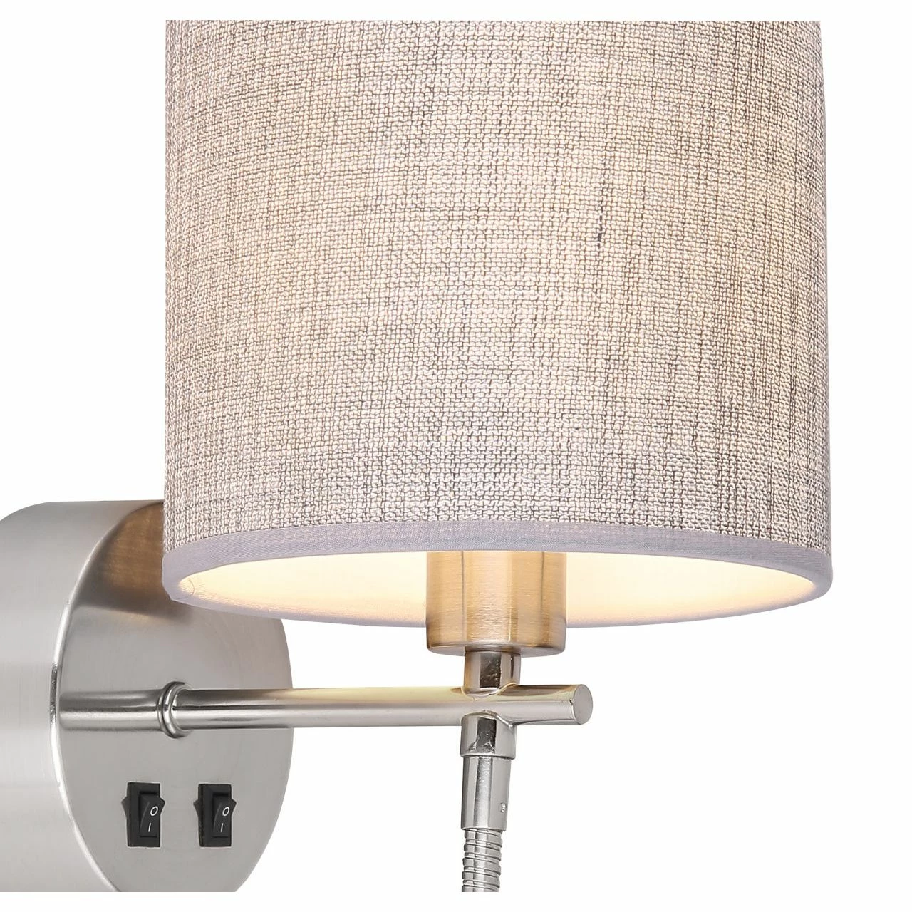 GLOBO höhenverstellbare LED Wandleuchte aus Stoff matt Kombination WL fix und Flexo Strahler 2 getrennte Schalter Wandlampe grau mit 5 GLOBO höhenverstellbare LED Wandleuchte aus Stoff matt Kombination WL fix und Flexo Strahler 2 getrennte Schalter Wandlampe grau mit – Bild 5