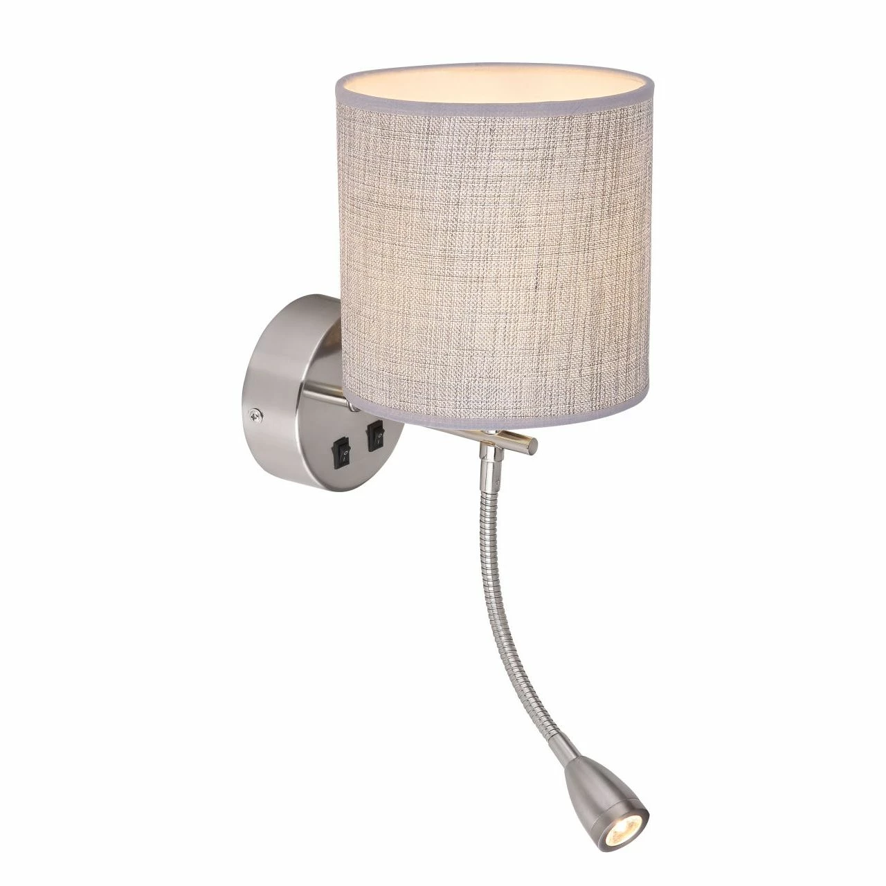 GLOBO höhenverstellbare LED Wandleuchte aus Stoff matt Kombination WL fix und Flexo Strahler 2 getrennte Schalter Wandlampe grau mit 6 GLOBO höhenverstellbare LED Wandleuchte aus Stoff matt Kombination WL fix und Flexo Strahler 2 getrennte Schalter Wandlampe grau mit – Bild 6