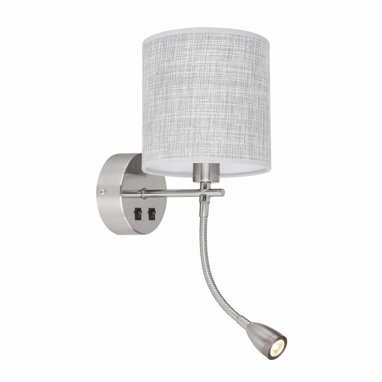 GLOBO höhenverstellbare LED Wandleuchte aus Stoff matt Kombination WL fix und Flexo Strahler 2 getrennte Schalter Wandlampe grau mit 8 GLOBO höhenverstellbare LED Wandleuchte aus Stoff matt Kombination WL fix und Flexo Strahler 2 getrennte Schalter Wandlampe grau mit – Bild 8