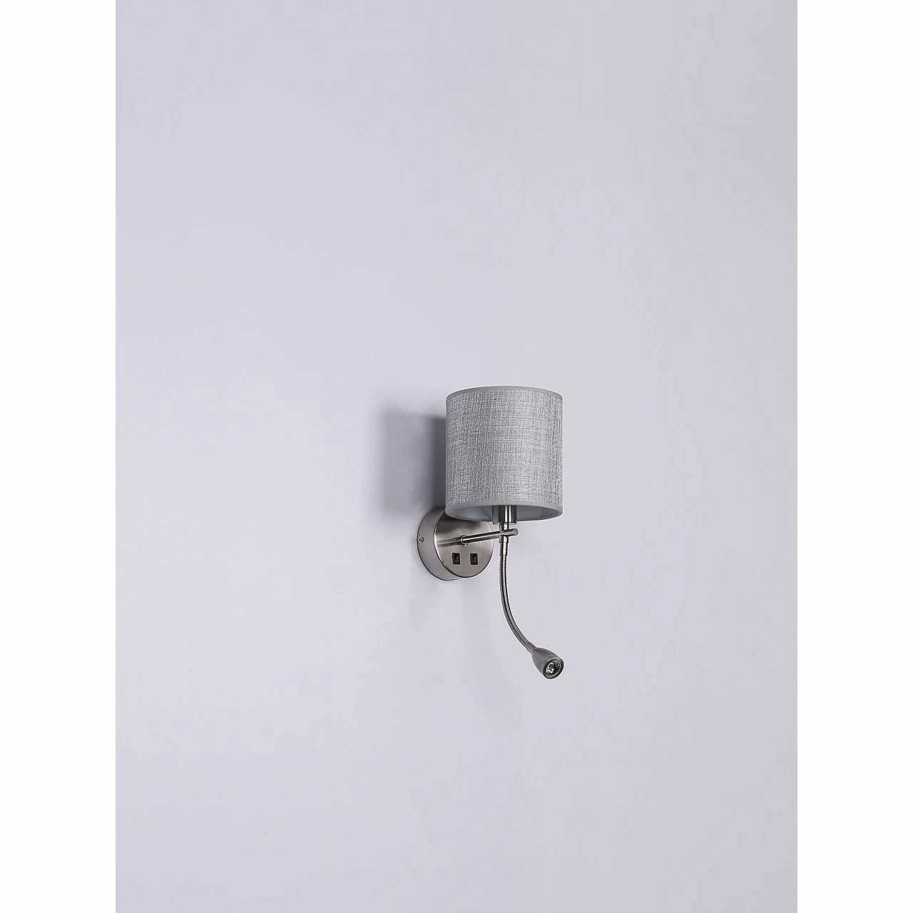 GLOBO höhenverstellbare LED Wandleuchte aus Stoff matt Kombination WL fix und Flexo Strahler 2 getrennte Schalter Wandlampe grau mit 2 GLOBO höhenverstellbare LED Wandleuchte aus Stoff matt Kombination WL fix und Flexo Strahler 2 getrennte Schalter Wandlampe grau mit – Bild 2