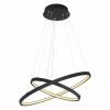 GLOBO höhenverstellbare runde LED Wandleuchte mit Memory Funktion matt opal 2 Ringeverstellbar stufenlos dimmbar über Wandschalter Wandlampe schwarz und ø 51 cm