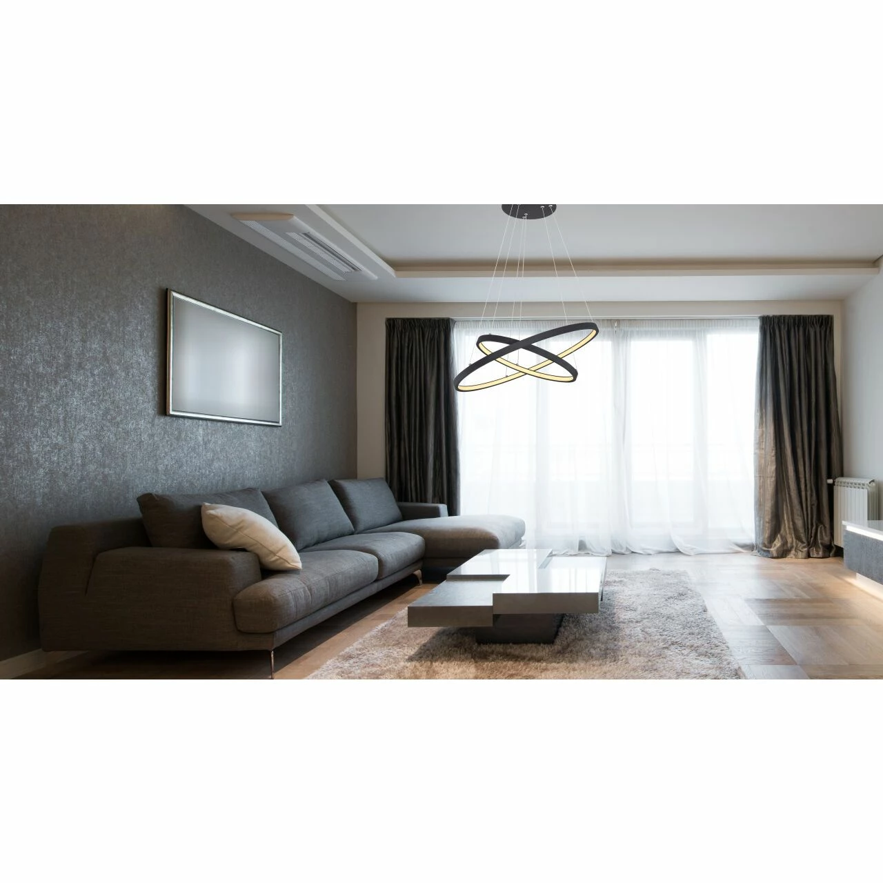 GLOBO höhenverstellbare runde LED Wandleuchte mit Memory Funktion matt opal 2 Ringeverstellbar stufenlos dimmbar über Wandschalter Wandlampe schwarz und ø 51 cm 3 GLOBO höhenverstellbare runde LED Wandleuchte mit Memory Funktion matt opal 2 Ringeverstellbar stufenlos dimmbar über Wandschalter Wandlampe schwarz und ø 51 cm – Bild 3