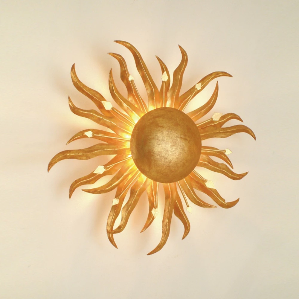 Holländer Wandleuchte Sonne, Eisen gold, 45cm 1 Holländer Wandleuchte Sonne, Eisen gold, 45cm