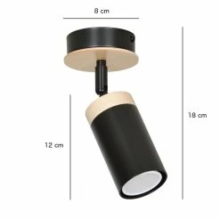 LHG Lights Holz Deckenstrahler schwarz, 1-flammig, inkl. LED 5W GU10 -Wandleuchten Verkaufsladen holz deckenstrahler schwarz1flammiginklled gu10 1413323 lhg 141714