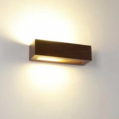 Cleoni Holzwandleuchte Caspe 30 in Furnier Meranti