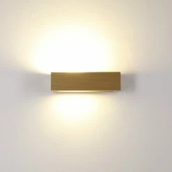 Cleoni Holzwandleuchte, Wandleuchte, Furnier Nussbaum hell