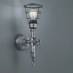 Trio Industrial Style Wandleuchte im Retro Glühbirnen Stil mit Wasserrohr -Wandleuchten Verkaufsladen industrial style wandleuchteretro glhbirnen 1306262 trio 207000188