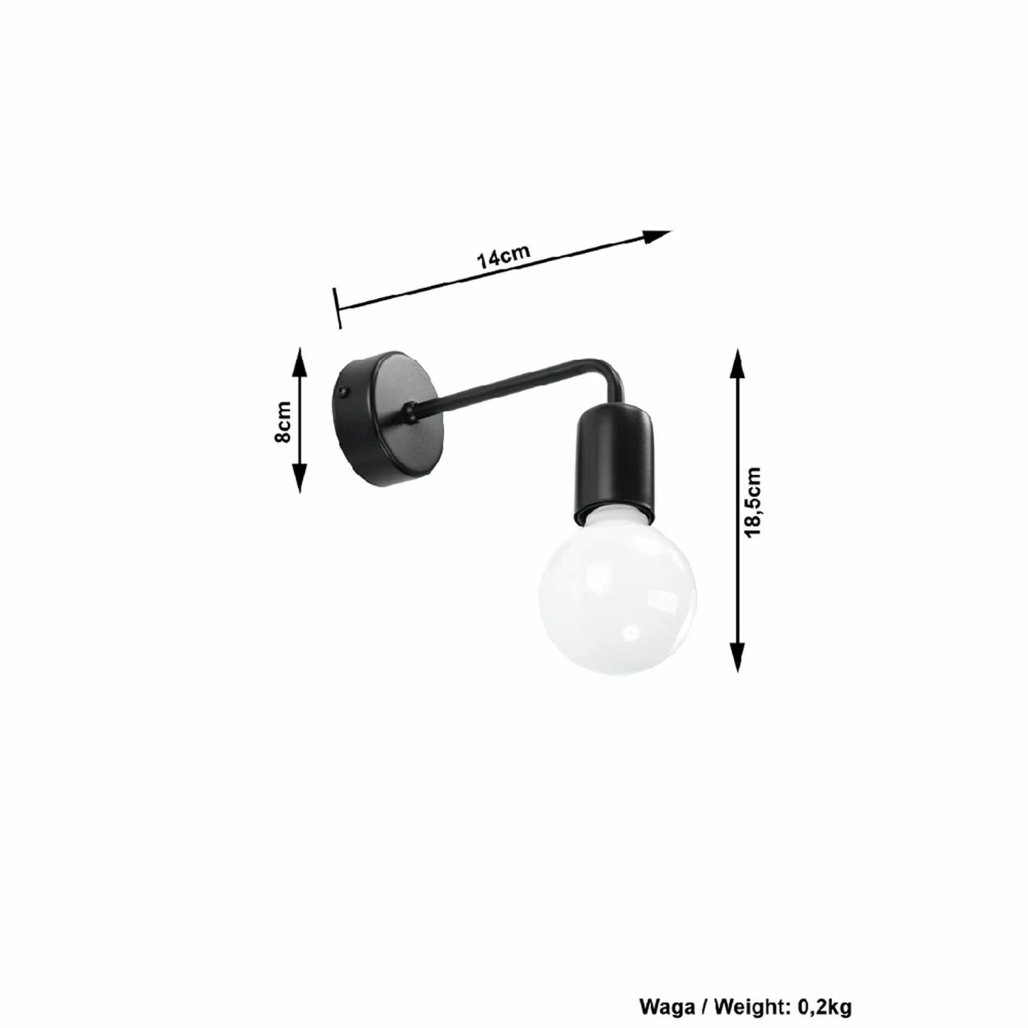 Sollux Industrial-Style E27 Wandleuchte hängend aus Stahl vintage ideal für Filament-Leuchte Wandlampe schwarz 4 Sollux Industrial-Style E27 Wandleuchte hängend aus Stahl vintage ideal für Filament-Leuchte Wandlampe schwarz – Bild 4