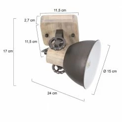 Steinhauer industrieller Wand- oder Deckenstrahler aus Holz, dreh- und kippbar, verstellbar über Einstellräder, verschiedene Farben, E27 -Wandleuchten Verkaufsladen industrieller wandoder deckenstrahler aus 7968A 7 new steinhauer 7968a