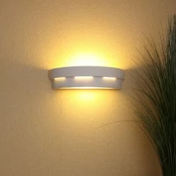 LHG Lights Keramikwandleuchte Helios weiß inkl. LED 6W -Wandleuchten Verkaufsladen keramikwandleuchte helios weiinklled 6w 1313154 lhg 131315