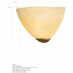 Steinhauer Klassische Wandleuchte aus Glas, halbrund, bronze, E27, mit Schnurschalter, Flur Diele Treppe -Wandleuchten Verkaufsladen klassische wandleuchte aus glashalbrundbronzee27mit 2616BR 7 steinhauer 2616br