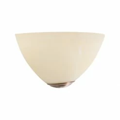 Steinhauer Klassische Wandleuchte aus Glas, halbrund, bronze, E27, mit Schnurschalter, Flur Diele Treppe