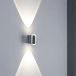 LHG Lights kleine Up & Down Linsen Außenwandleuchte halbrund, 2-flammig, Lichtkegel nach unten und oben, inkl. LED tageslichtweiß, Wandlampe für den Außenbereich / Hauswand -Wandleuchten Verkaufsladen kleine down linsen 81826gal1 lhg kh2292x1w4000k