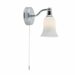 Searchlight Kleine Wandleuchte aus Chrom mit Glasschirm inklusive LED