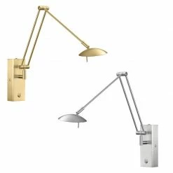 Knapstein Hochwertige, schwenkbare LED Wandleuchte mit Tastdimmer - 2 Oberflächen