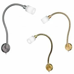 Knapstein LED-Flex-Strahler mit Schalter, weißes Glas, 3 Oberflächen