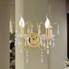 Kristall Wandleuchte - 1- oder 2-flammig -Oberfläche in Gold 24 K