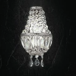 Hans Kögl Kristall-Wandleuchte in Nickel-glänzend