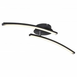 GLOBO LED Deckenleuchte mit CCT-Lichtfarbsteuerung matt länglich 2 Stäbe gebogen beweglich CCT über Wandschalter Deckenlampe schwarz und