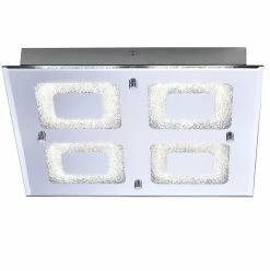 Leuchten Direkt LED Deckenleuchte, Kristalloptik, Chrom