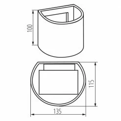 Kanlux LED Up & Down Wandleuchte IP54, schwarz, Aluminium, lenkbarer Lichtstrahl, innen & aussen, halbrund -Wandleuchten Verkaufsladen led down wandleuchte 1432692 kanlux 28991