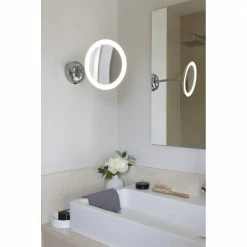 Illumina Astro Lighting LED Kosmetikspiegel, chrom, rund, verstellbar, D 21,5cm, LED warmweiß -Wandleuchten Verkaufsladen led kosmetikspiegelchromrundverstellbar215cmled warmwei 1373001image 17444 illuminaastrolighting 1373001