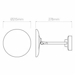 Illumina Astro Lighting LED Kosmetikspiegel, chrom, rund, verstellbar, D 21,5cm, LED warmweiß -Wandleuchten Verkaufsladen led kosmetikspiegelchromrundverstellbar215cmled warmwei 1373001technical 36879 illuminaastrolighting 1373001