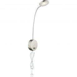 GLOBO LED Wandleuchte aus Acryl Flexo Kabel 15 m Wandlampe Chrom und nickel mit Schalter