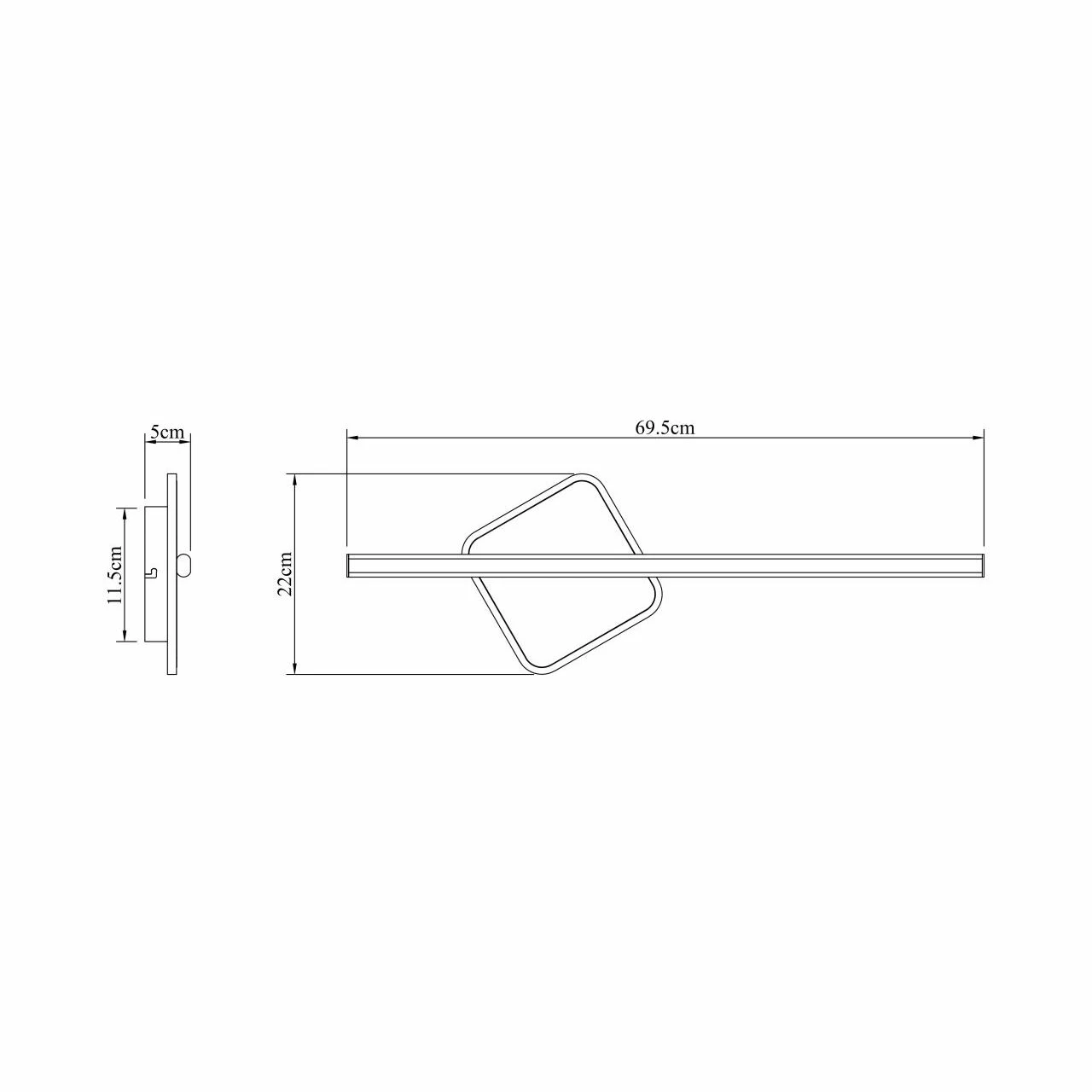 GLOBO LED Wandleuchte aus Acryl länglich Wandschild beleuchtet Wandlampe weiß schwarz 2 GLOBO LED Wandleuchte aus Acryl länglich Wandschild beleuchtet Wandlampe weiß schwarz – Bild 2