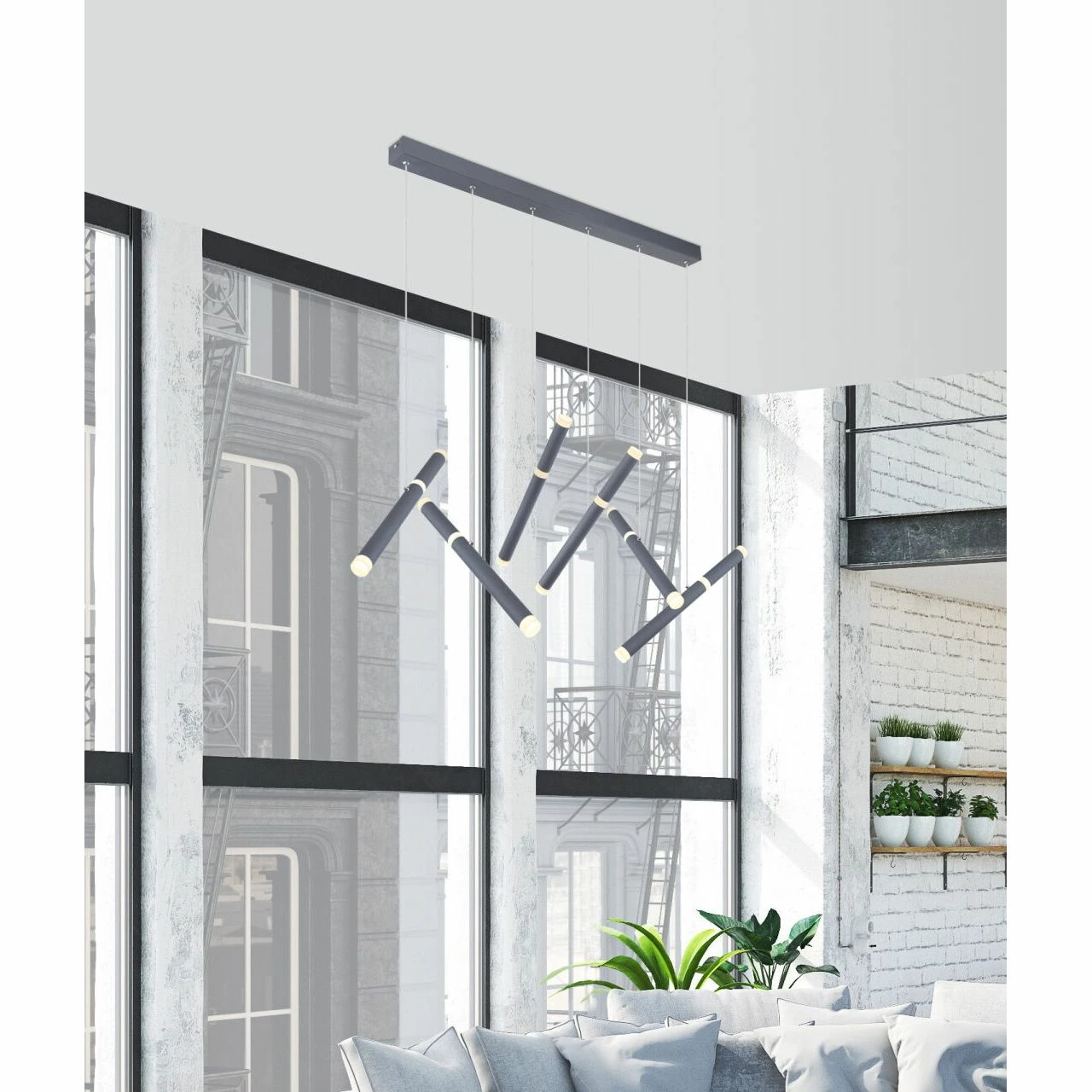 GLOBO LED Wandleuchte aus Acryl opal Balken gerade 6 Hänger 3 Stufen über Wandschalter zu schalten Wandlampe graphit und 3 GLOBO LED Wandleuchte aus Acryl opal Balken gerade 6 Hänger 3 Stufen über Wandschalter zu schalten Wandlampe graphit und – Bild 3