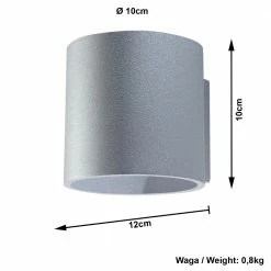 LHG Lights LED Wandleuchte, Up & Down, Grau, warmweiß, Zylinder -Wandleuchten Verkaufsladen led wandleuchte downgrauwarmwei zylinder 1295423 lhg 132902