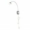 GLOBO LED Wandleuchte matt Flexo transparentes Kabel 16 m Wandlampe chrom mit Schalter