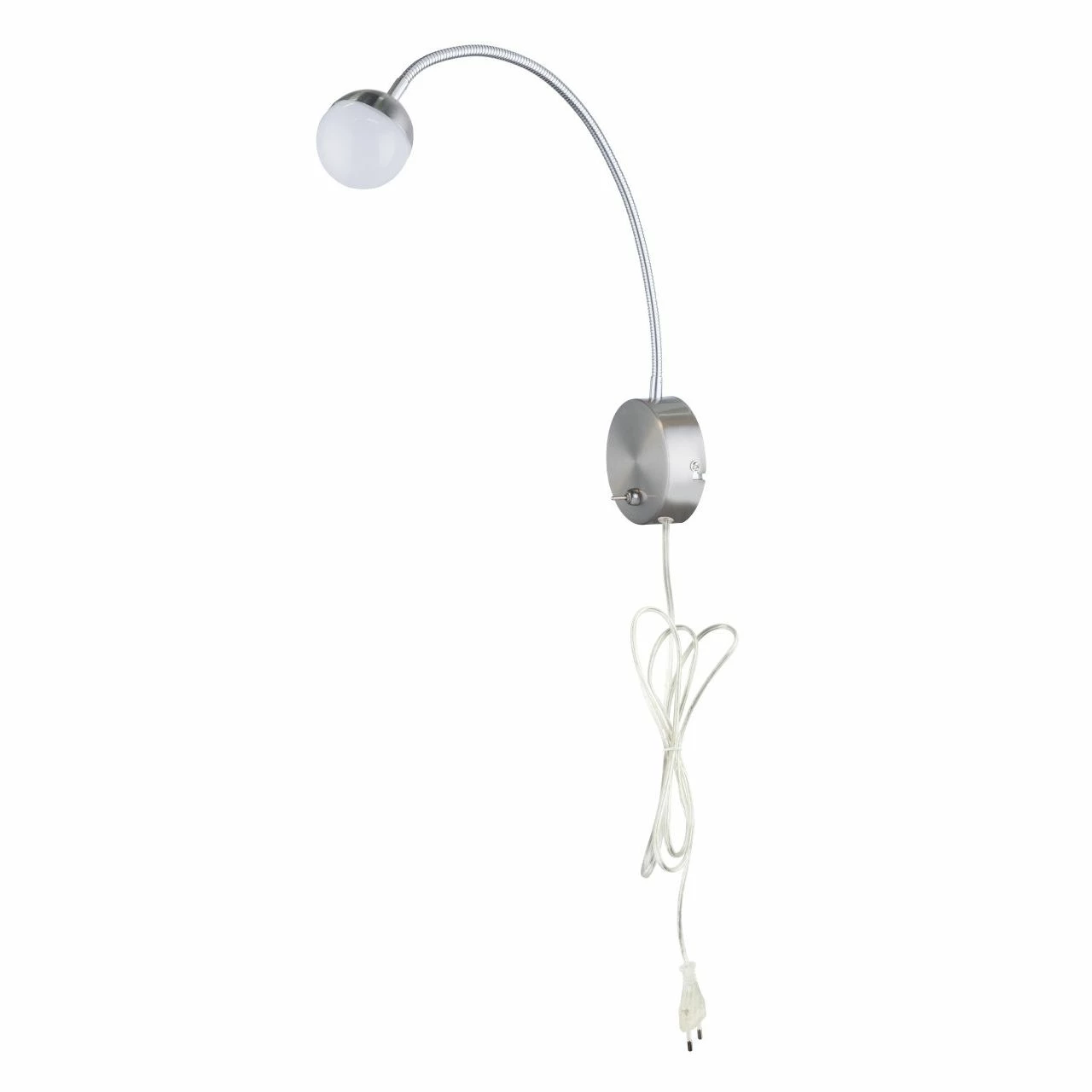 GLOBO LED Wandleuchte matt Flexo transparentes Kabel 16 m Wandlampe chrom mit Schalter 2 GLOBO LED Wandleuchte matt Flexo transparentes Kabel 16 m Wandlampe chrom mit Schalter – Bild 2