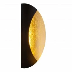 GLOBO LED Wandleuchte oval Wandlampe schwarz und blattgold -Wandleuchten Verkaufsladen led wandleuchte oval wandlampe 78400Ge1280x1280 globo 78400g