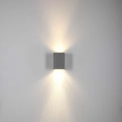 LHG Lights LED Wandleuchte, Beton, Up and down, eckig, 15 cm hoch, LED warmweiß -Wandleuchten Verkaufsladen led wandleuchtebetonand downeckighochled warmwei 12918104 lhg 129318