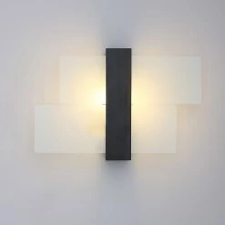 LHG Lights LED Wandleuchte, Holz, Wenge, satiniertes Glas, warmweiß -Wandleuchten Verkaufsladen led wandleuchteholzwengesatiniertes glaswarmwei 1313143 lhg 131314