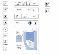 Illumina Astro Lighting LED-Wandleuchte Dio Chrom, Weißer Glas-Streukörper -Wandleuchten Verkaufsladen ledwandleuchte dio chromweiglasstreukrper 913933 illuminaastrolighting 7101