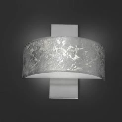 Hufnagel LED-Wandleuchte Gea, Schirm Blattsilber - Nickel matt / Chrom