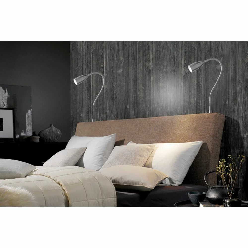 Fischer & Honsel LED-Wandleuchte Gestensteuerung dimmbar, Bettleuchte Leselampe, Nickel silber, einstellbar 3 Fischer & Honsel LED-Wandleuchte Gestensteuerung dimmbar, Bettleuchte Leselampe, Nickel silber, einstellbar – Bild 3