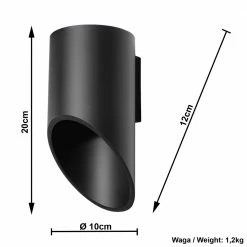 LHG Lights LED-Wandleuchte Penne in schwarz, 20 cm -Wandleuchten Verkaufsladen ledwandleuchte penne schwarzcm 1328203 lhg 133000