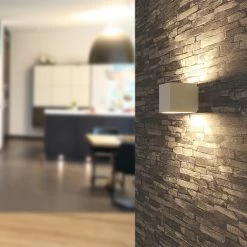 LHG Lights LED-Wandleuchte Quad 1 Aluminium weiß -Wandleuchten Verkaufsladen ledwandleuchte quadaluminium wei 1313182 lhg 131318