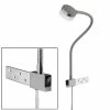 Fischer & Honsel LED-Wandleuchte, Bettleuchte Leselampe, Klemmleuchte mit Kippschalter, Nickel silber, beweglich, inkl. 5W LED